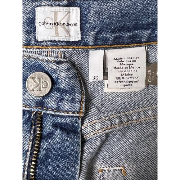 Calvin Klein Mens Classic Fit 100% Cotton Jeans Size 36 Double Stone Wash Denim - Picture 12 of 16